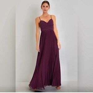 Lulus EGGPLANT  Pleated Sleeveless Maxi Dress Size S